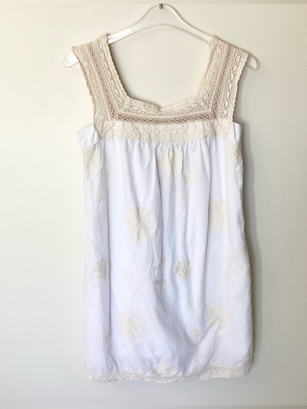 NWT Lyndia by Lyndia Procanik Sleeveless Cotton Dress with Floral Embroidery 12